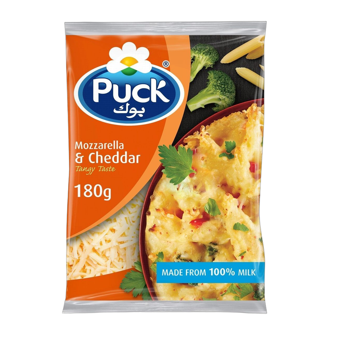 Puck Shredded Mozzarella & Cheddar Cheese, 180g