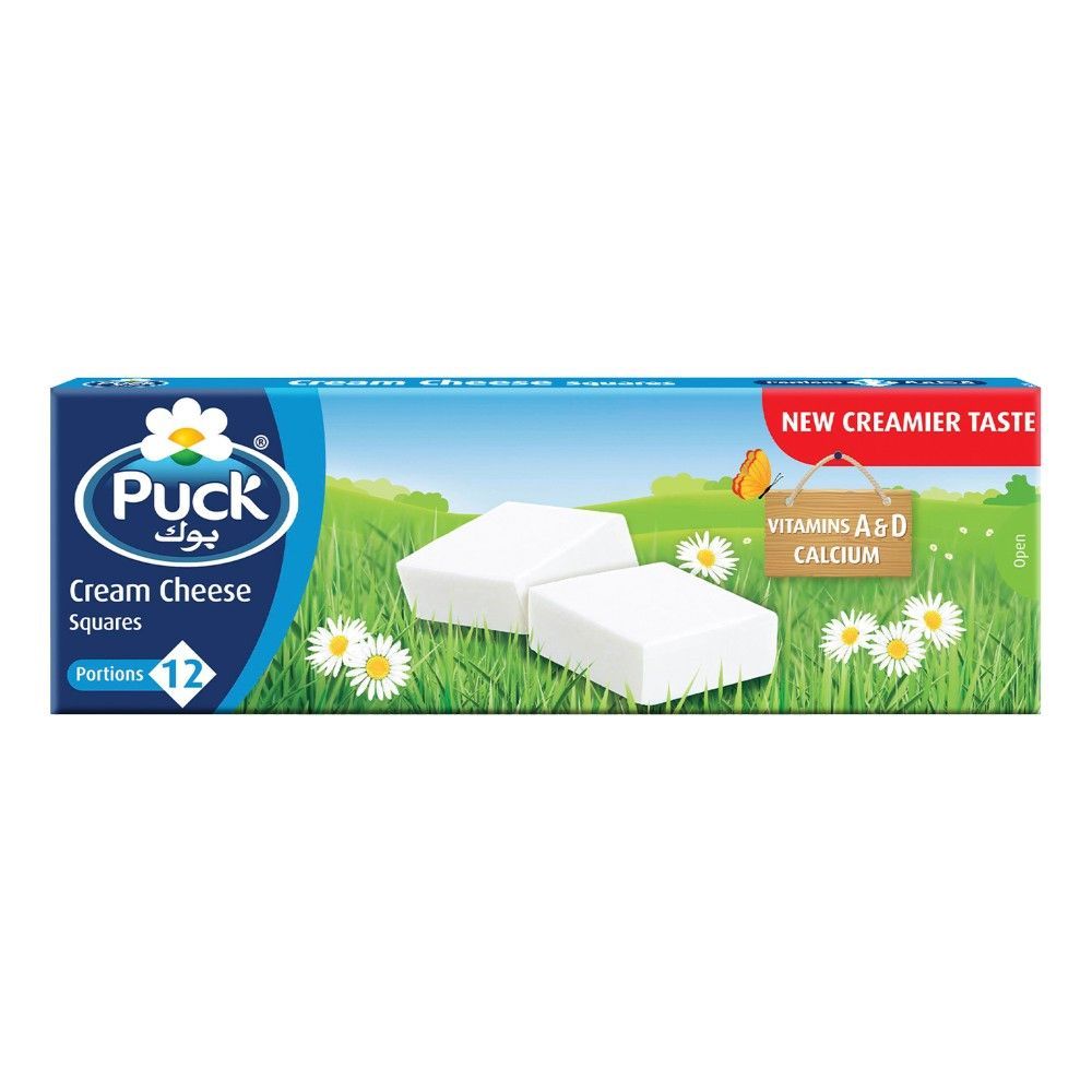 Puck Square Cream Cheese, 12 Portions, 216g