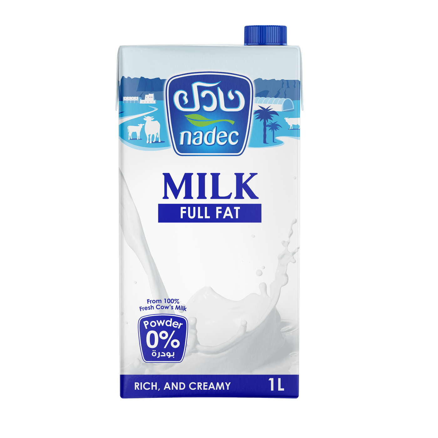 Nadec Long Life Full Fat UHT Milk, 1L