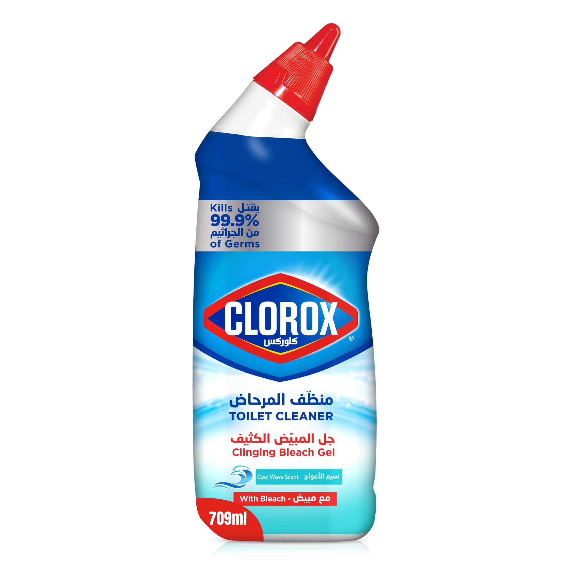 Clorox Cool Wave Scent Toilet Cleaner with Clinging Bleach Gel, 709ml