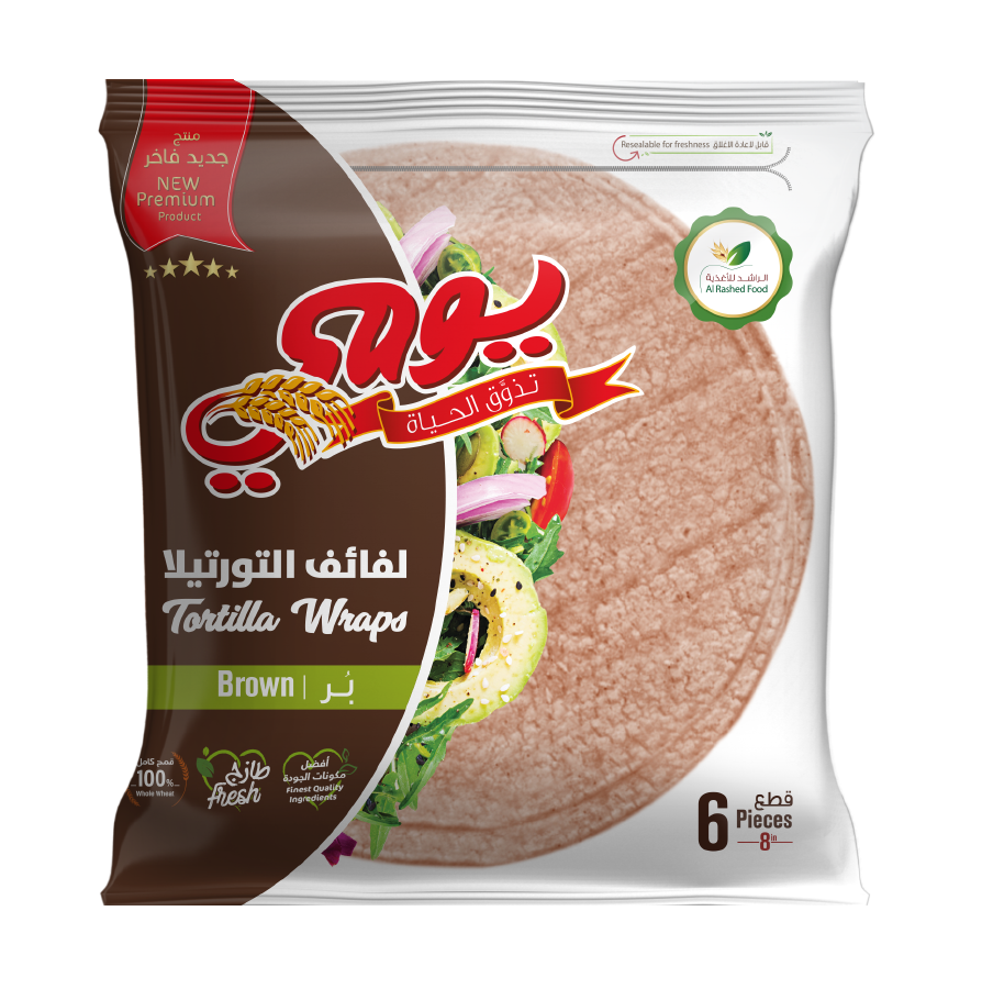 Yaumi Fresh Brown Tortilla Wraps, 6x40g