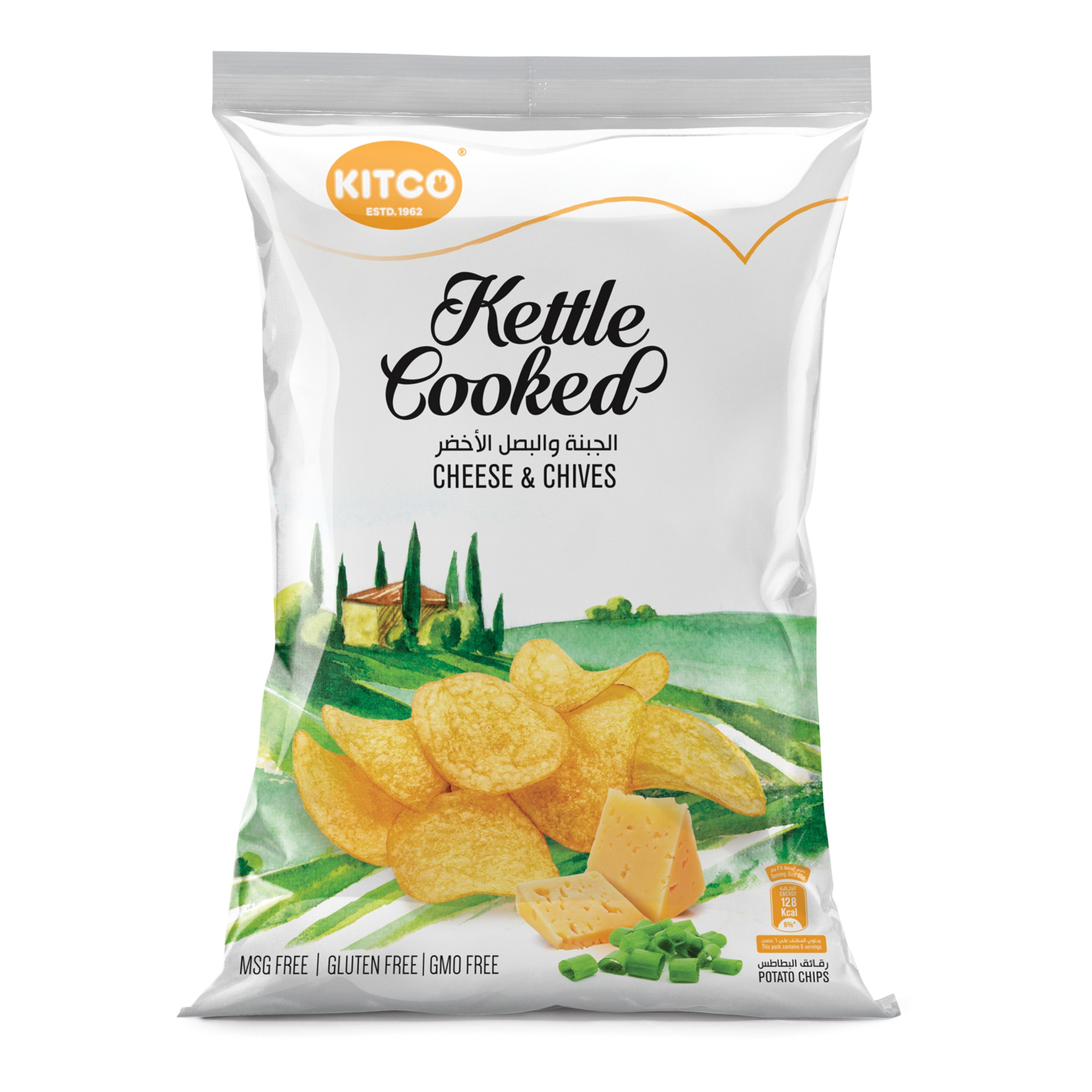 Kitco JUST Cheese And Chives Kettle Cooked Chips, 150g