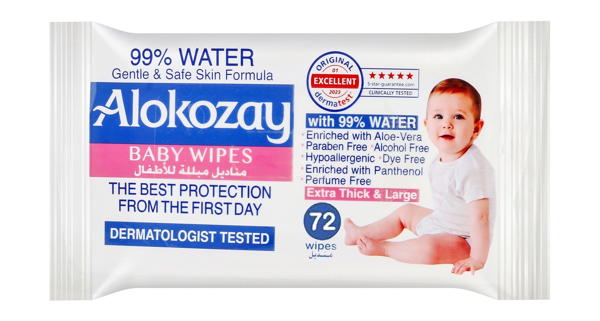 Alokozay 99% Water Baby Wet Wipes, 72 Sheets