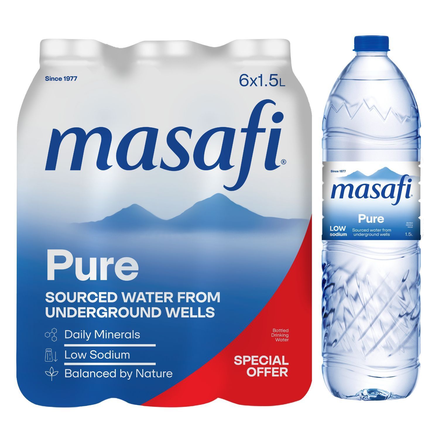 Masafi Mineral Water, 6x1.5L