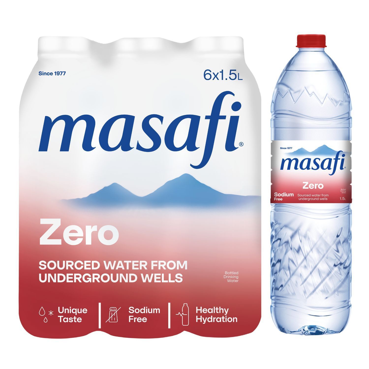 Masafi Zero Sodium Natural Water 1.5 ltr x 6 Pcs
