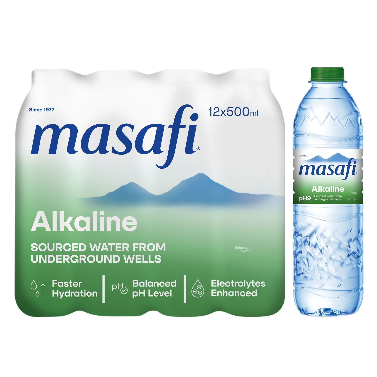 Masafi Alkalife Natural Water, 12x500ml