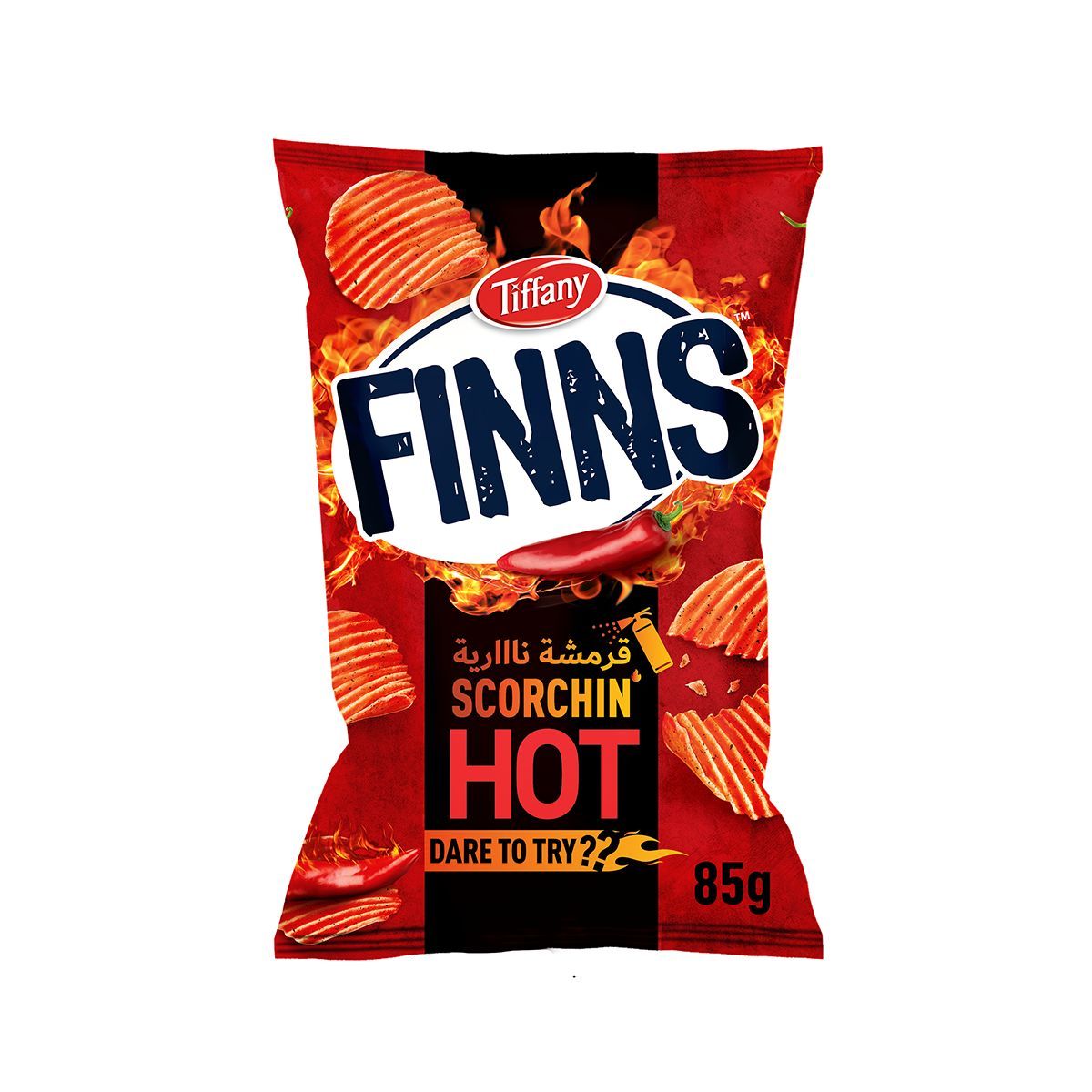 Tiffany Finns Chips Scorchin' Hot, 85g