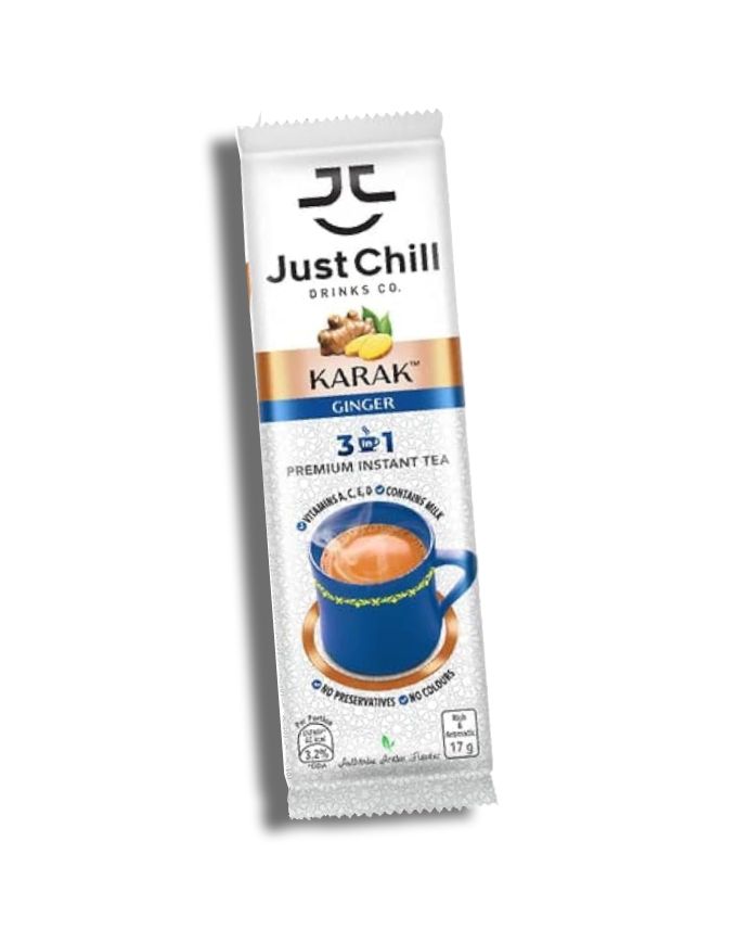 Just Chill Drink Karak Chai Ginger Tea Sachet Pack, 17g