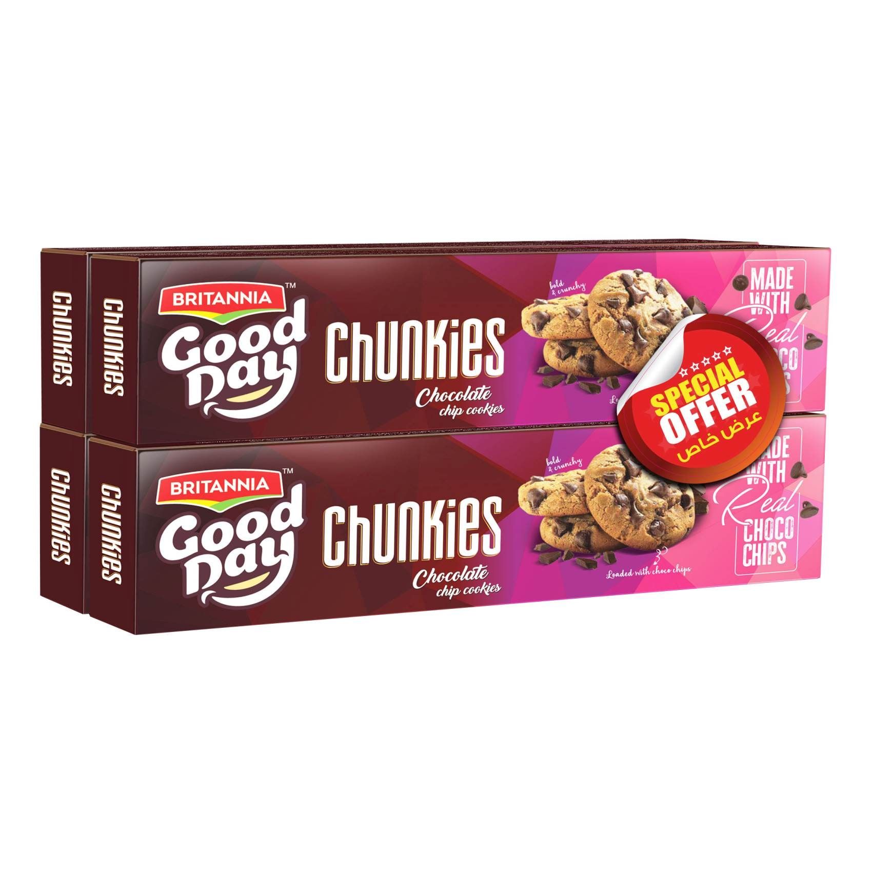 Britannia Good Day Chunkies Biscuits, 4x96g