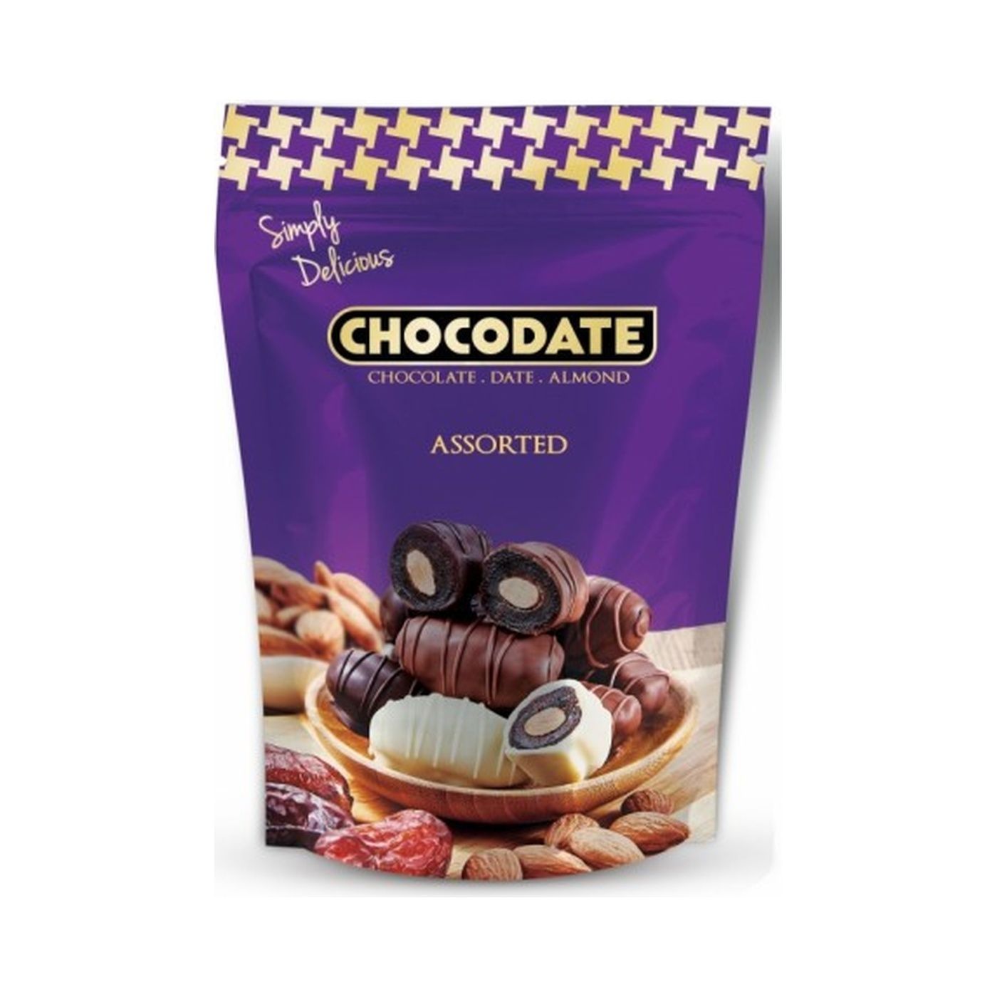 Chocodate Exclusive Assorted Chocolate Coated Dates with Almond 90 g