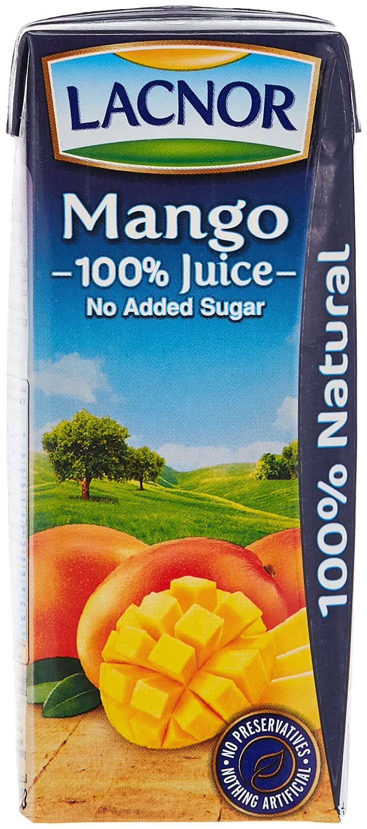 Lacnor 100% Mango Juice No Added Sugar 180 Ml