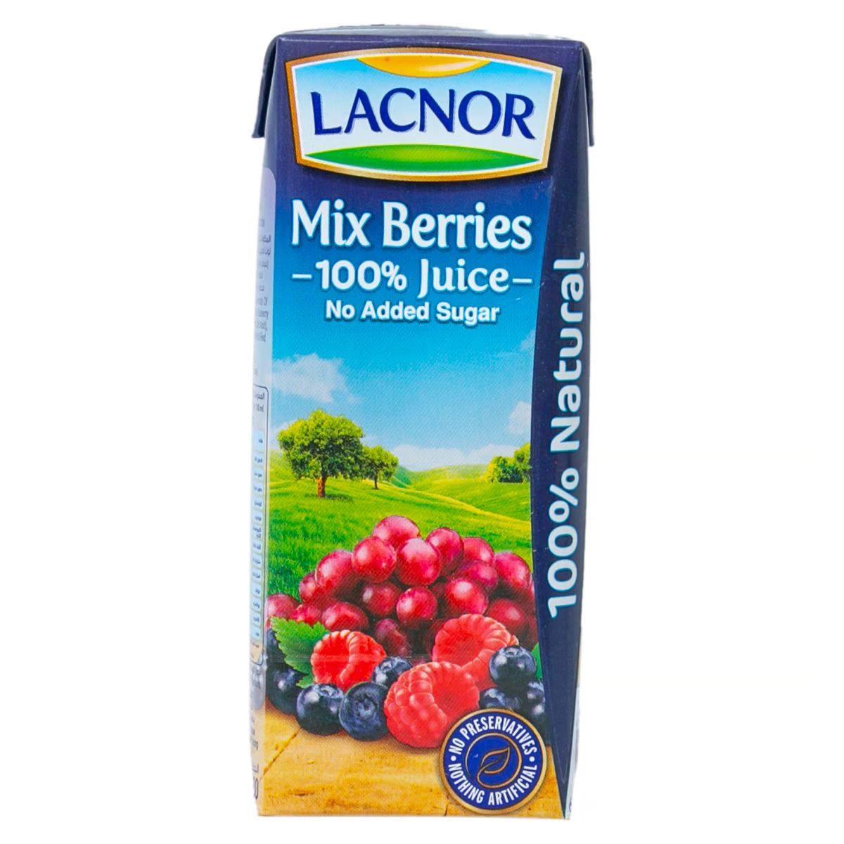 Lacnor 100% Mix Berries Juice No Added Sugar, 180 ml