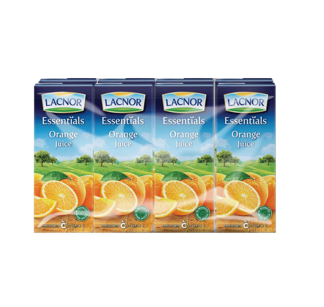 Lacnor Essentials Orange Juice, 8x180ml
