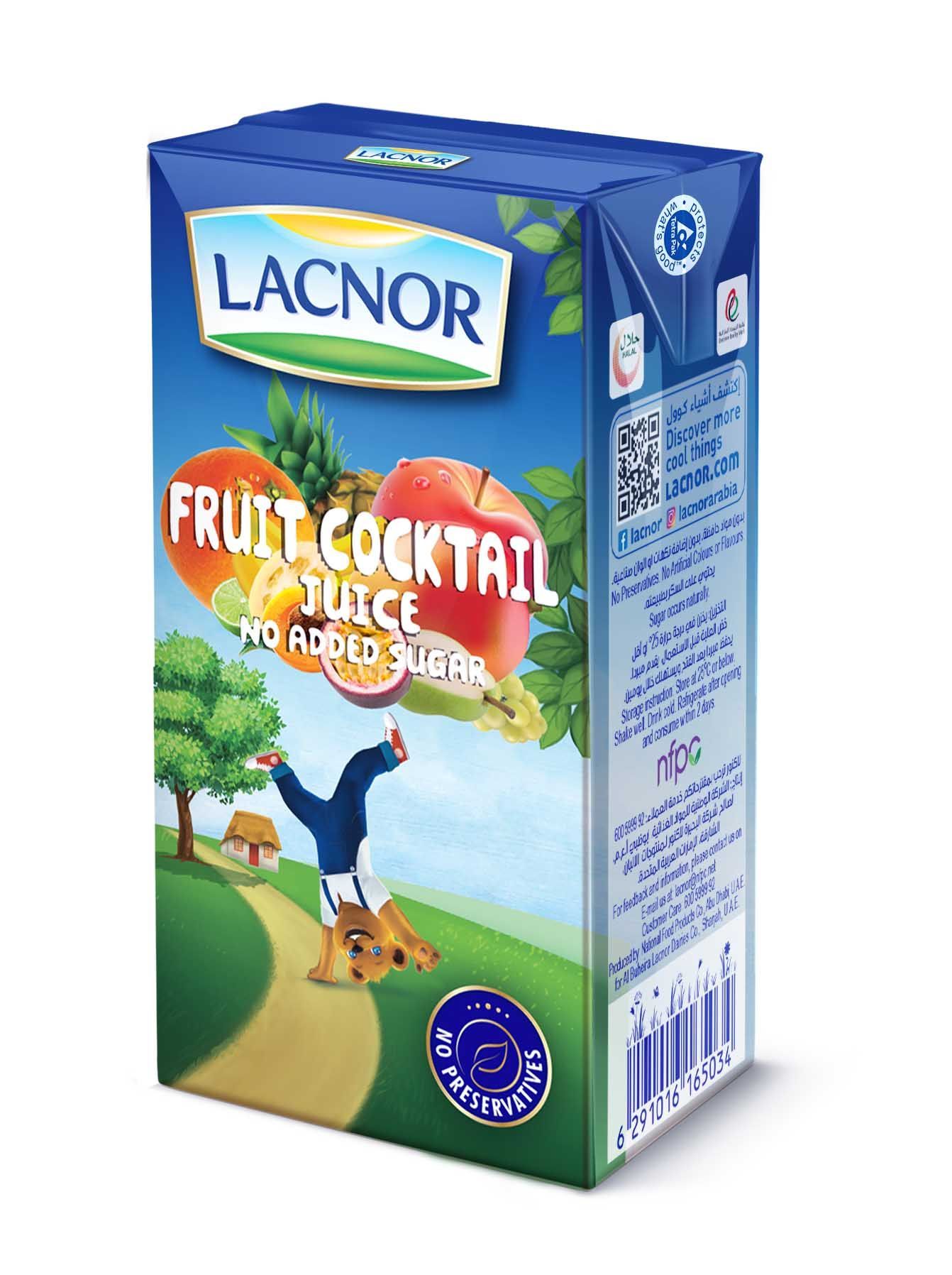Lacnor Essential 100% Fruit Cocktail Juice No Added Sugar, 125ml