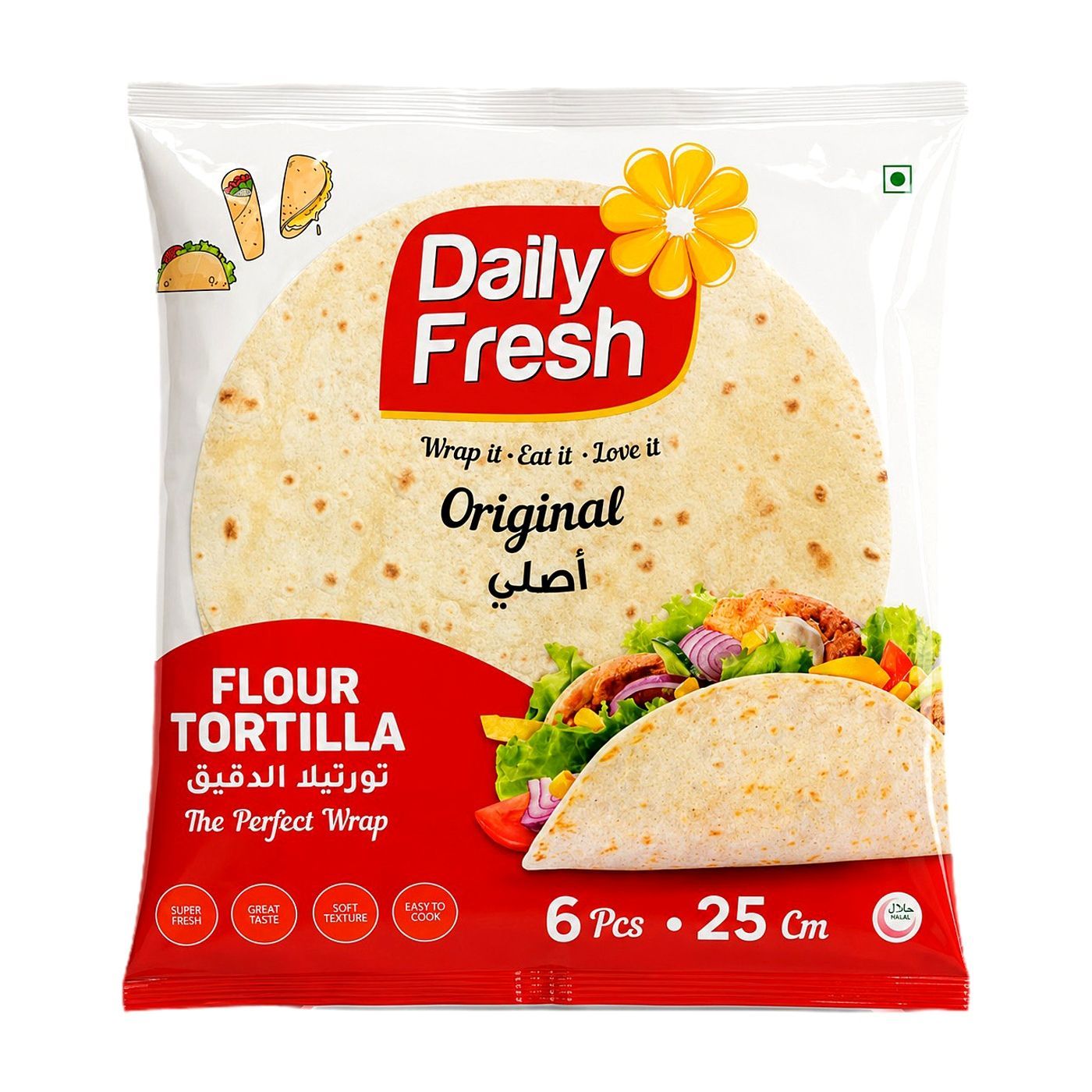 Daily Fresh Original Flour Tortilla, 6 Pack