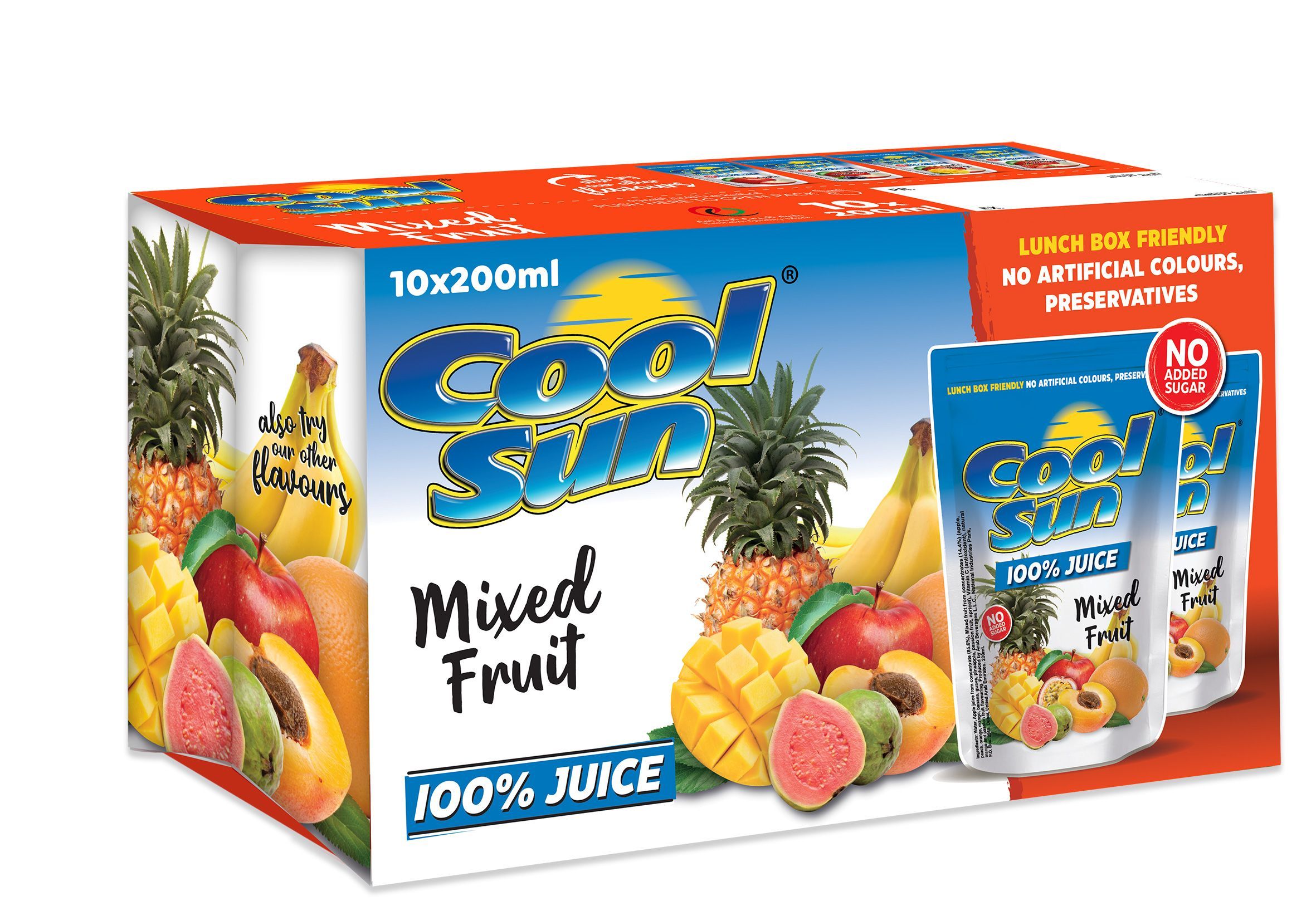 Cool Sun Mixed Fruit Juice No Added Sugar, 10x200ml