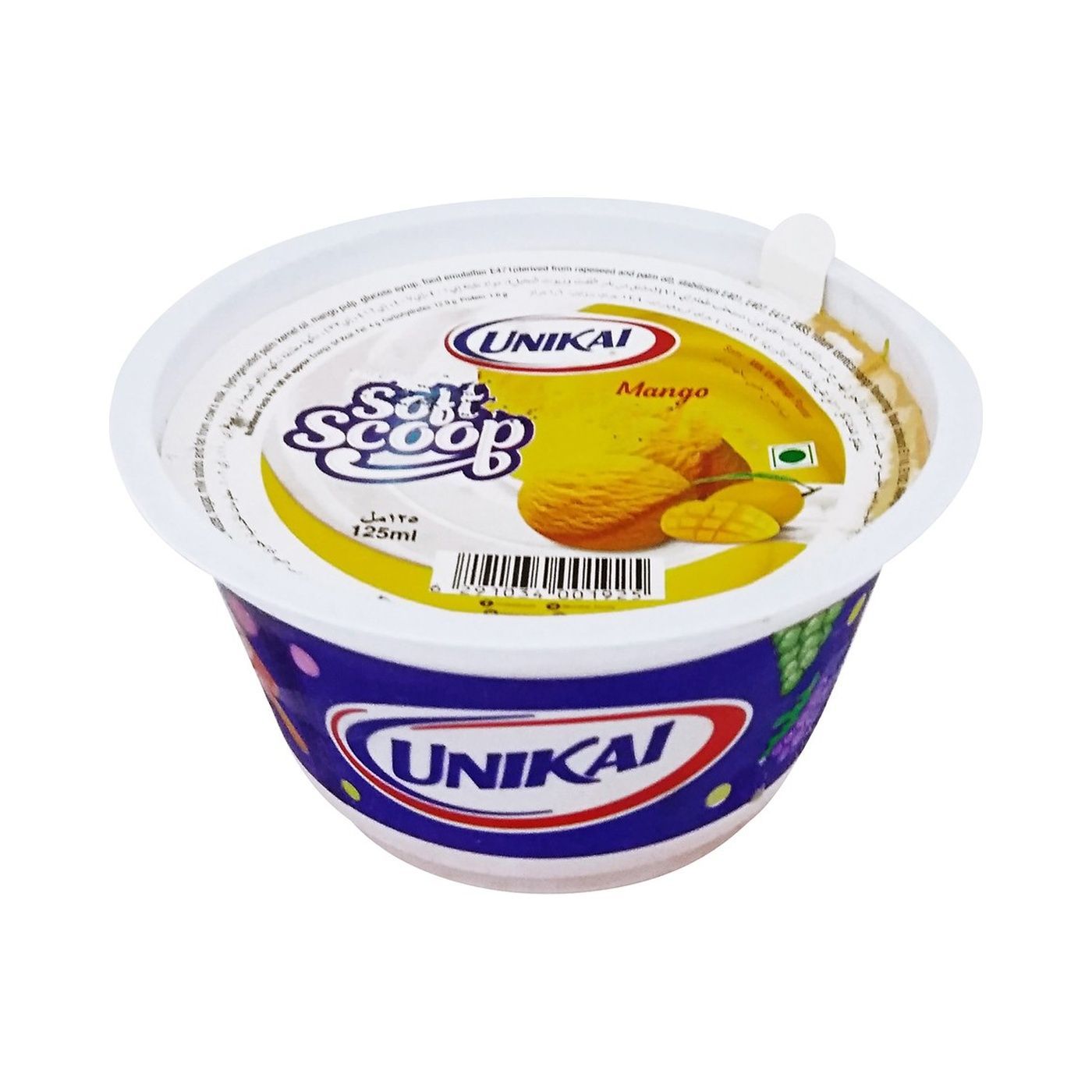 Unikai Soft Scoop Mango Cup Ice Cream, 125ml