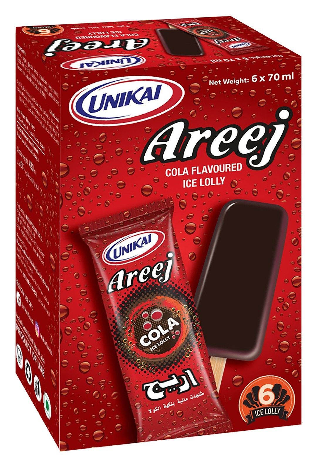 Areej Cola Ice Lolly, 6x70ml