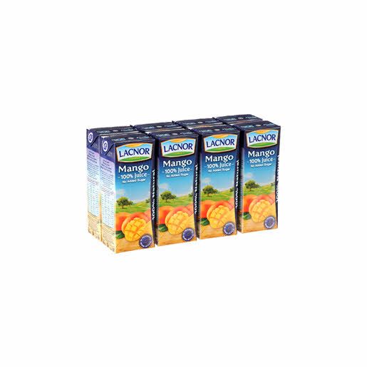 Lacnor Mango Juice No Sugar, 8x180ml
