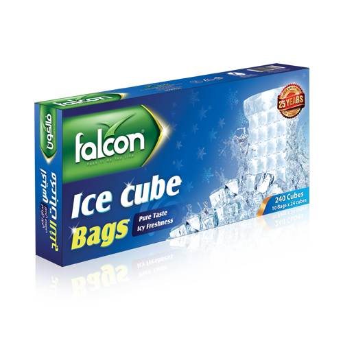Falcon Ice Cube Bags Bio-Degradable 24 Cubes, 24x19cm (1 Pack x 10 Bags)
