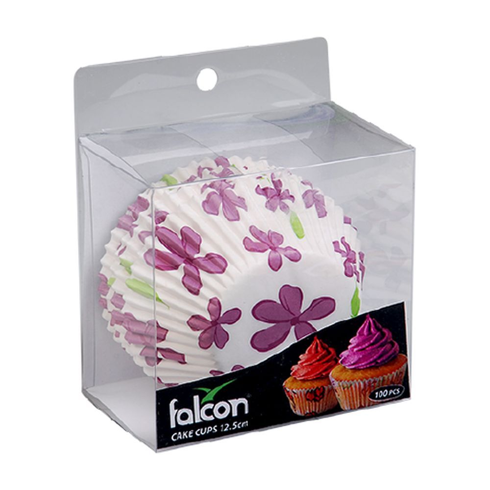 Falcon 100-Piece Floral Printed Cake Cups 12.5cm