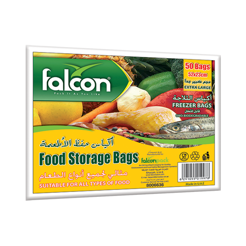 Falcon Food Storage Bags - Extra Large, 23x52cm (1 Pack x 50 Pieces)