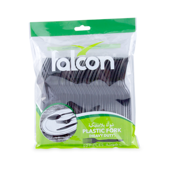 Falcon Black Plastic Fork (1 Pack x 50 Pieces)