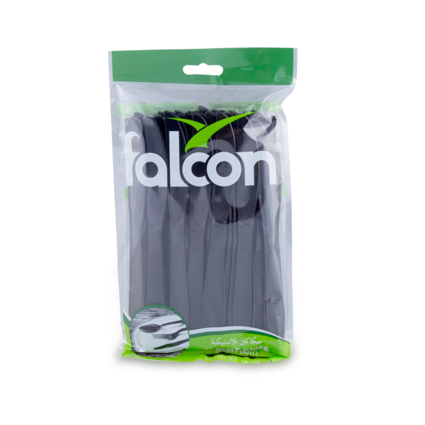 Falcon Black Plastic Knife, 1 Pack x 50 Pieces
