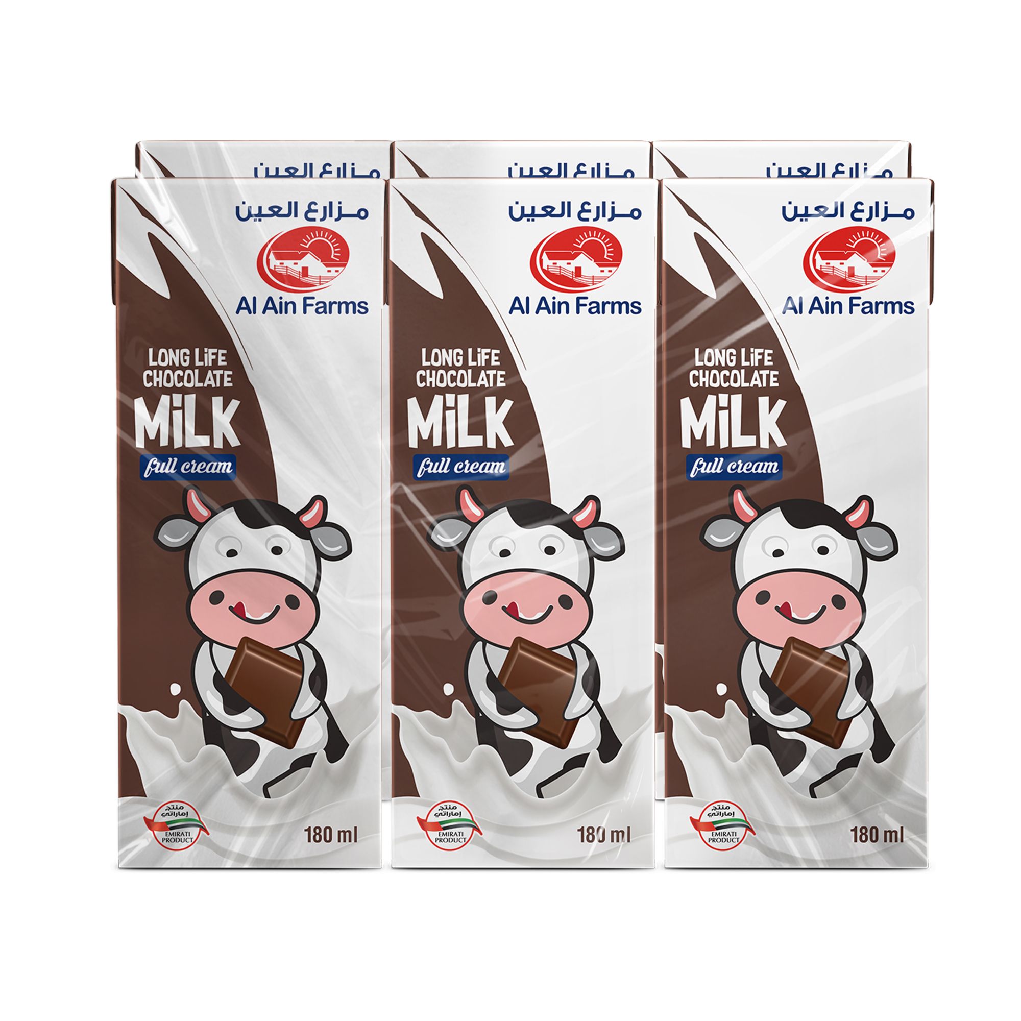 Al Ain Farms Uht Full Cream Chocolate Milk, 6x180ml