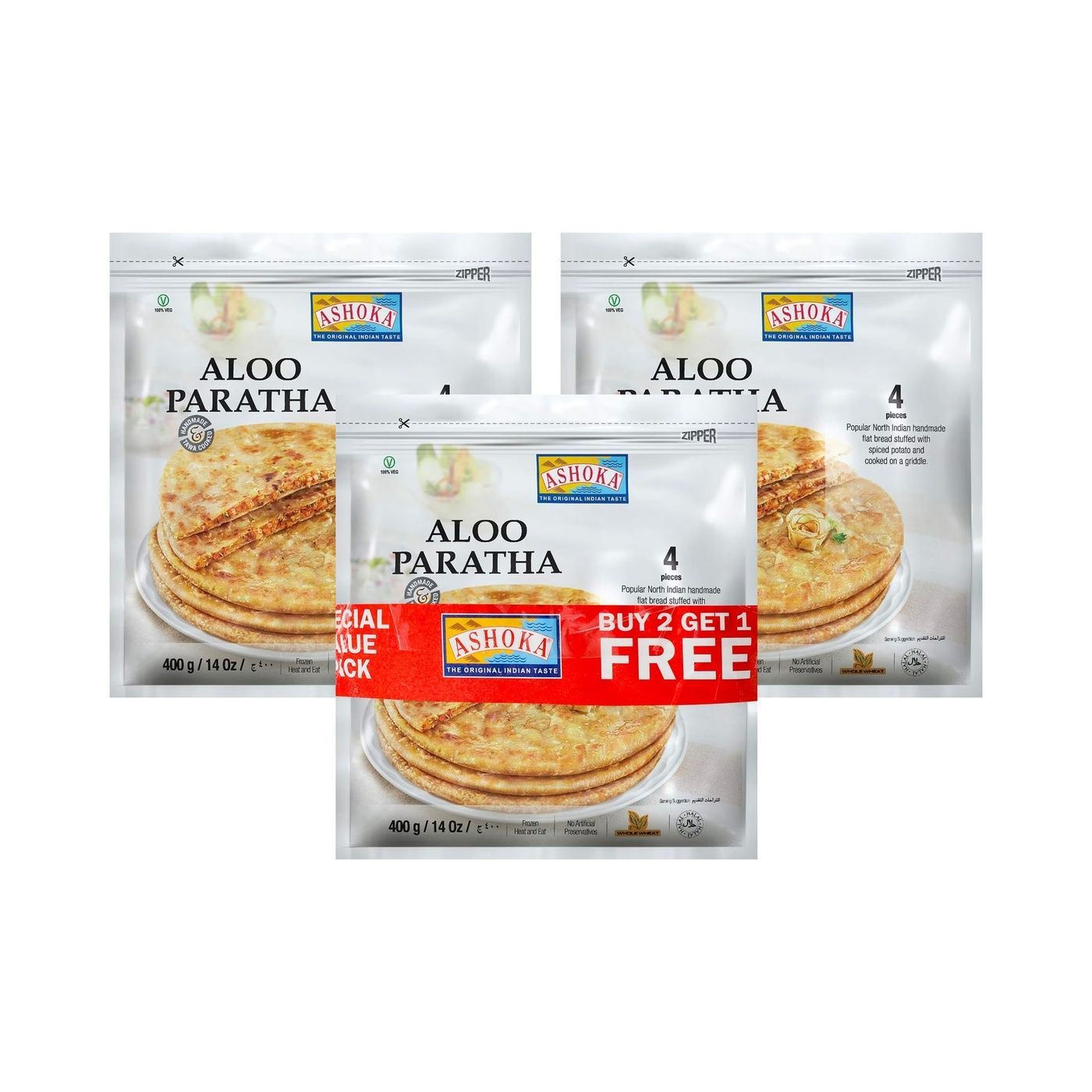 Ashoka Aloo Paratha 400g x Pack of 3