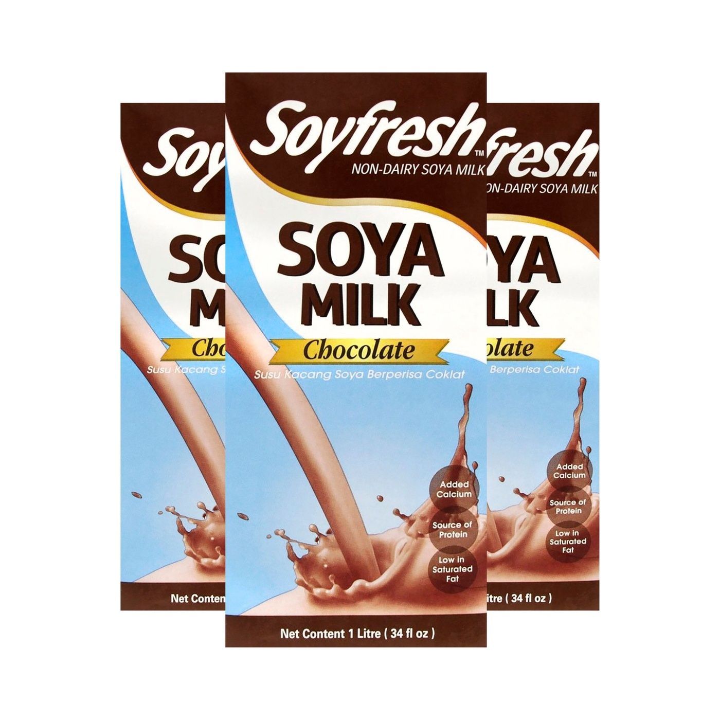 Soyfresh Chocolate Soya Milk 1L x Pack of 3
