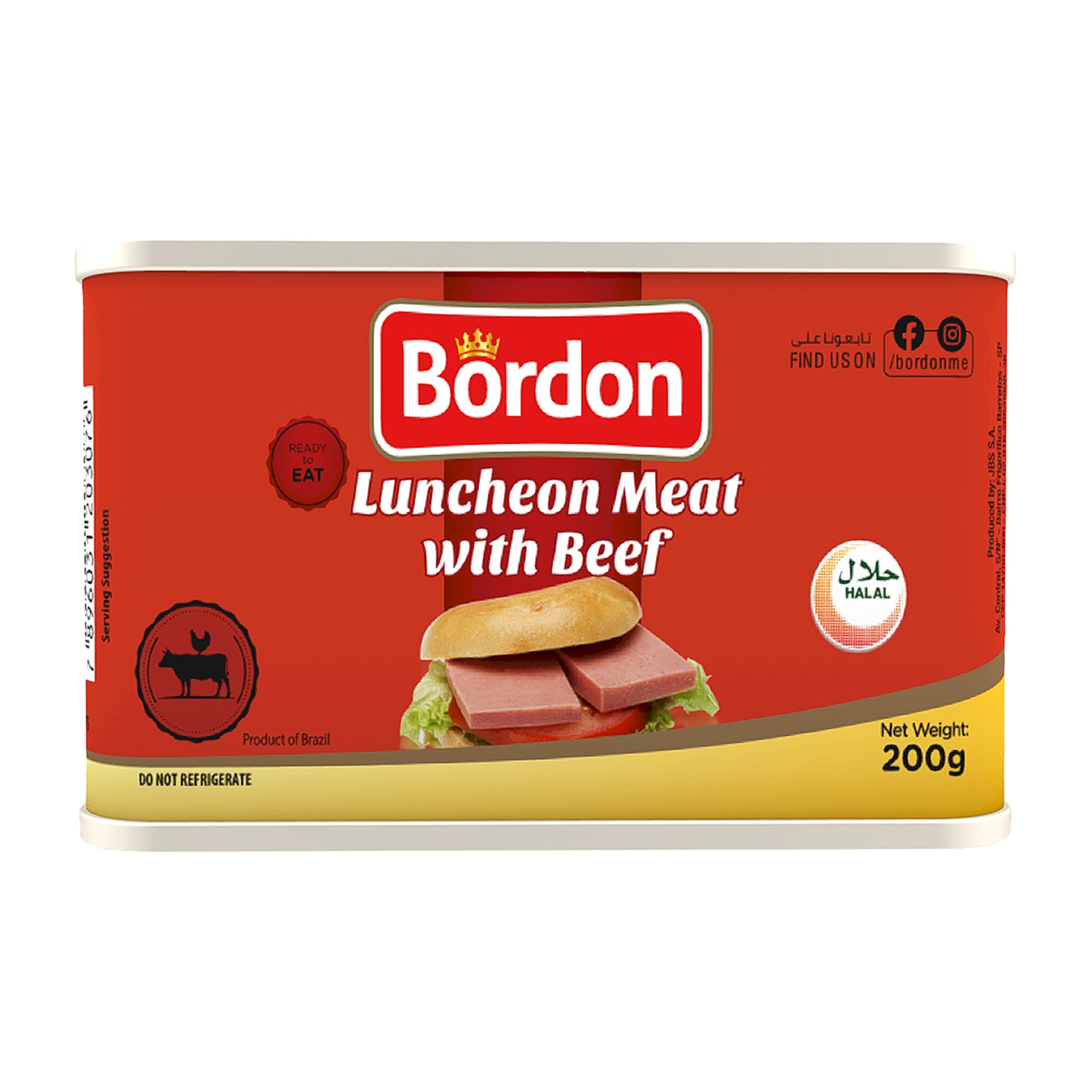 Bordon Luncheon Meat with Beef, 2x200g