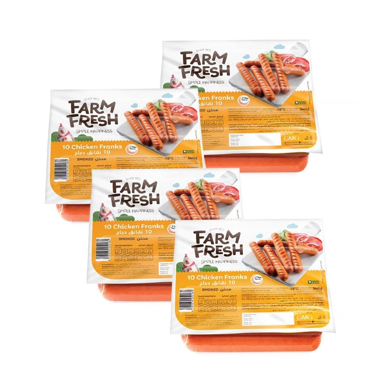 Farm Fresh Chicken Franks, 4x340g