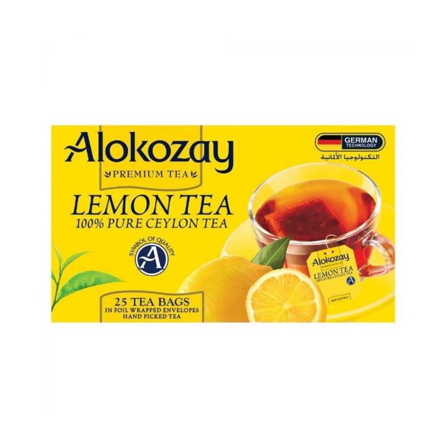 Alokozay Lemon Tea Bag  - 25 Tea Bags in Individual Foil Wrapped Envelopes