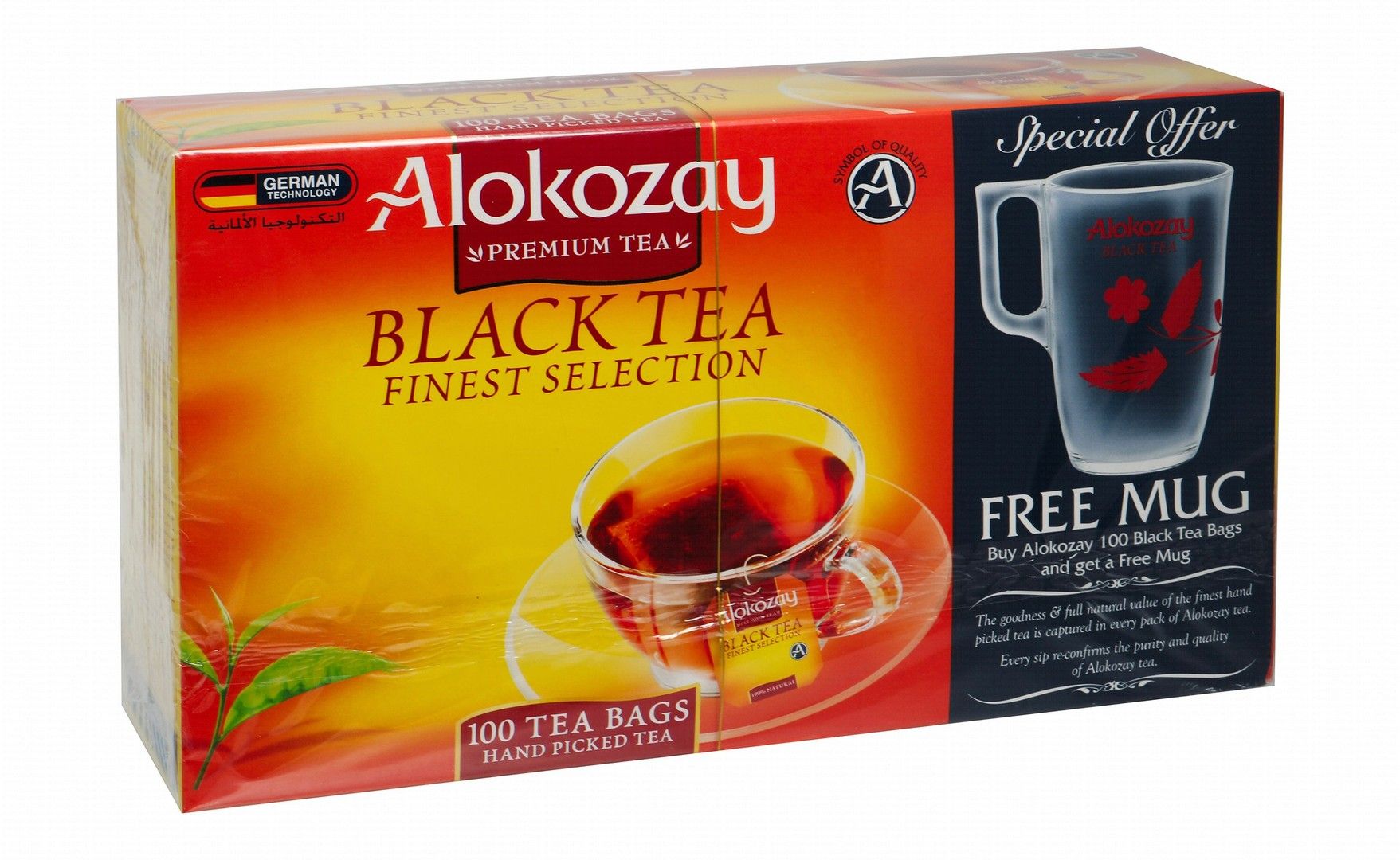 Alokozay Premium Black Tea - 100 Tea Bags + Free Mug