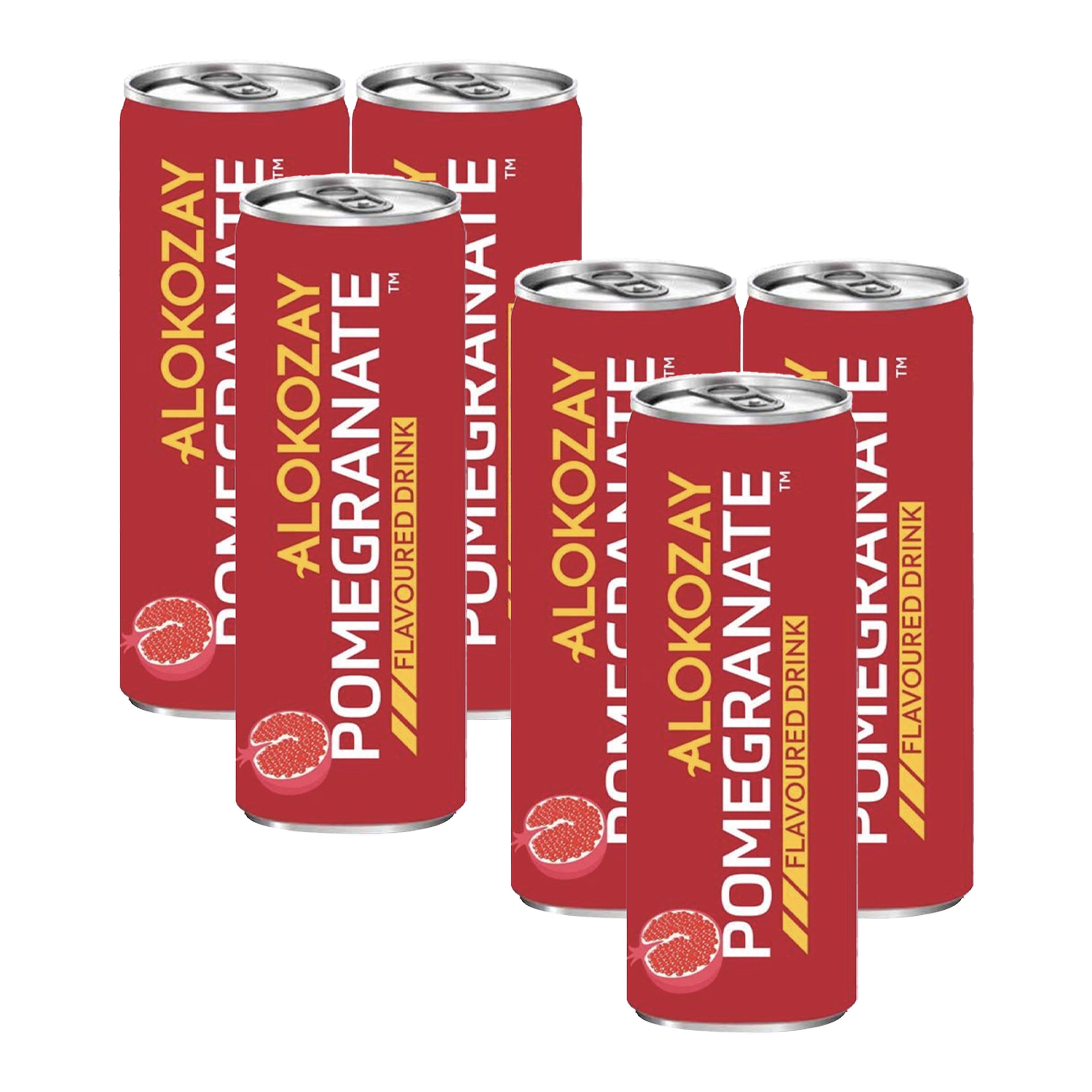 Alokozay Pomegranate Flavoured Drink Can, 6x250ml