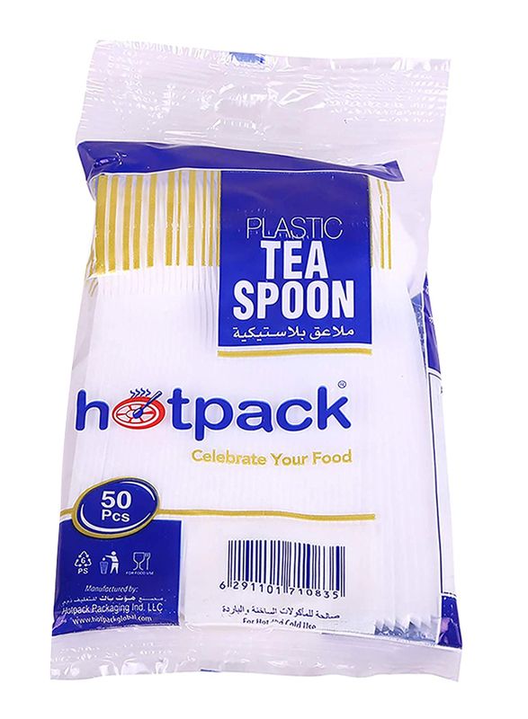 Hotpack Plastic Tea Spoon, 50 Pieces