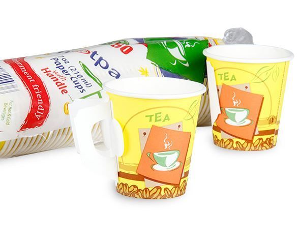 Hotpack Paper Cup with Handle, 7oz, 207ml, 50 Pieces