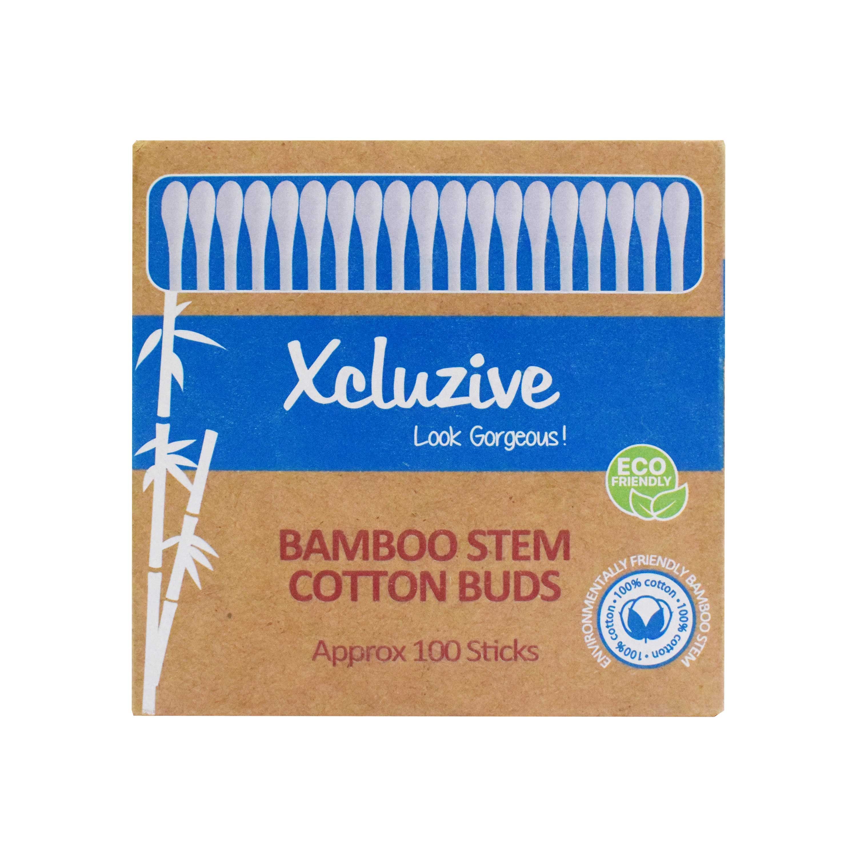 Xcluzive Bamboo Stem Cotton Buds, 100 Pieces