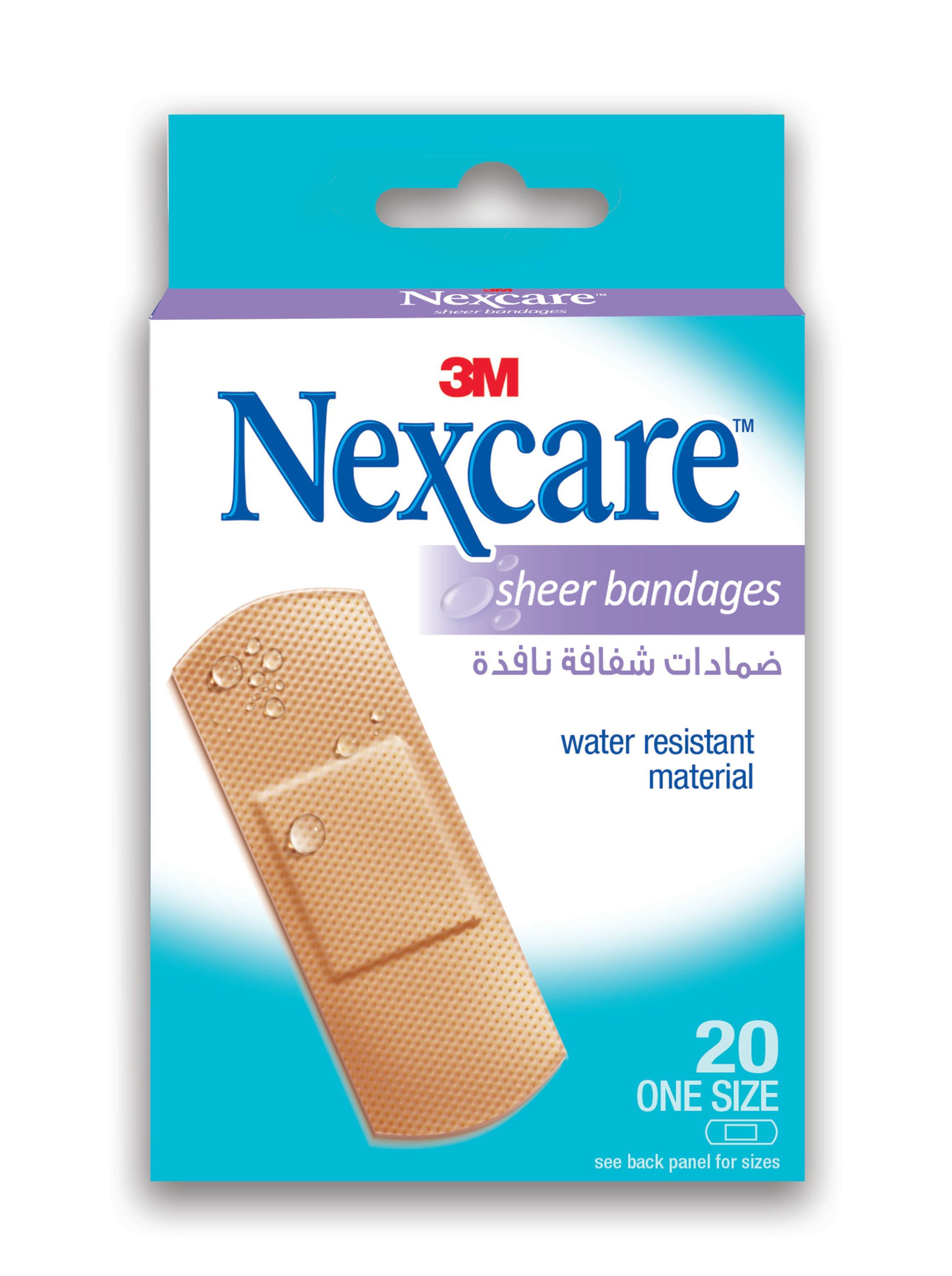 Nexcare Plastic Sheer Bandages 656-20, 72 mm x 25 mm, 20 Pieces