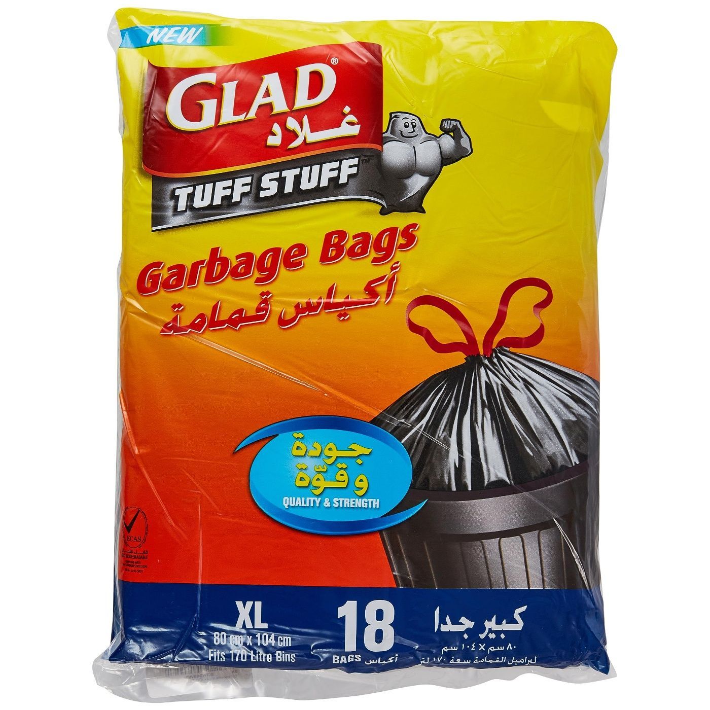Glad garbage Bag xl String 18 pcs x 170 L