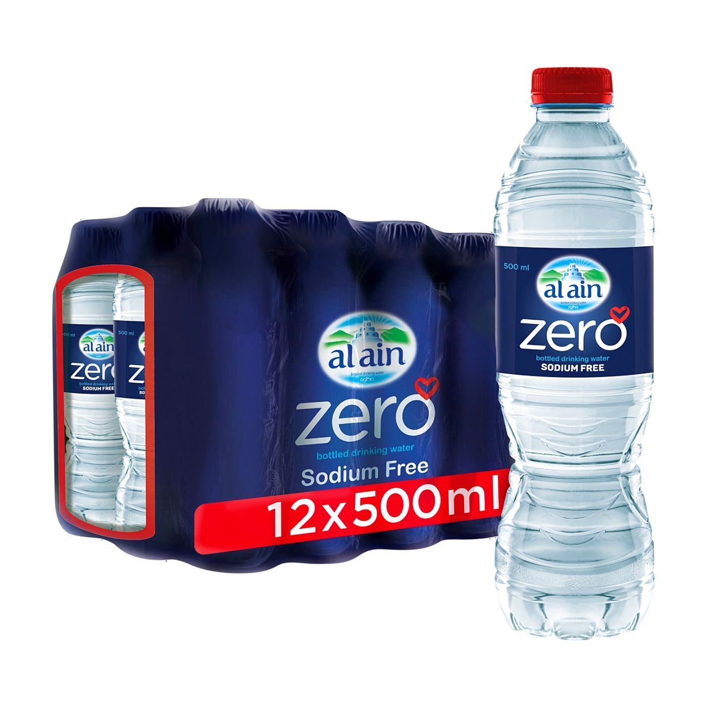 Al Ain Zero Sodium Bottled Drinking Water, 12x500ml