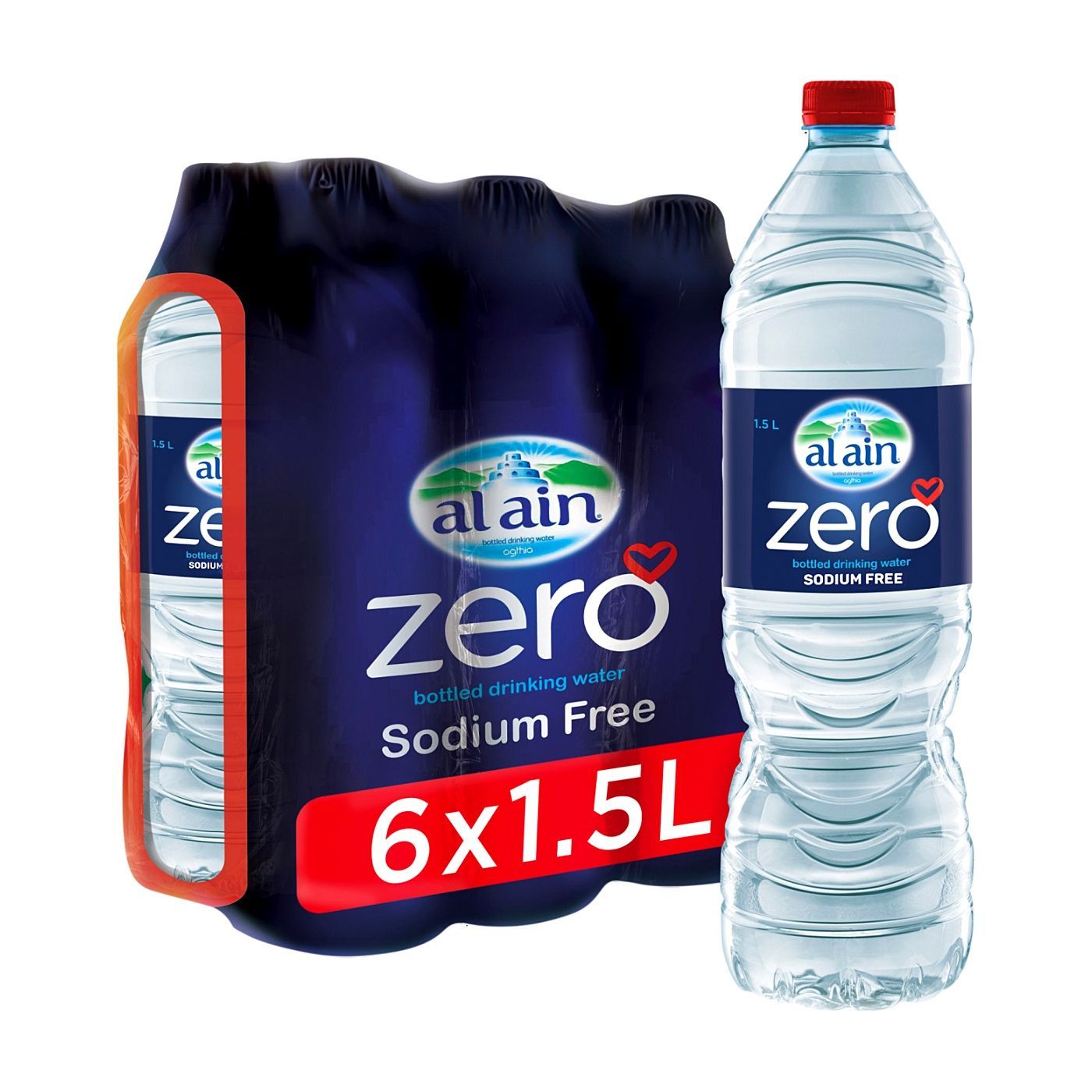 Al Ain Zero Sodium Bottled Drinking Water, 6x1.5L