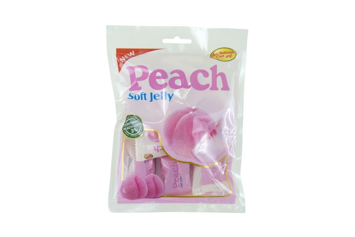 Ace Sabaah Peach Soft Jelly Candy, 100g