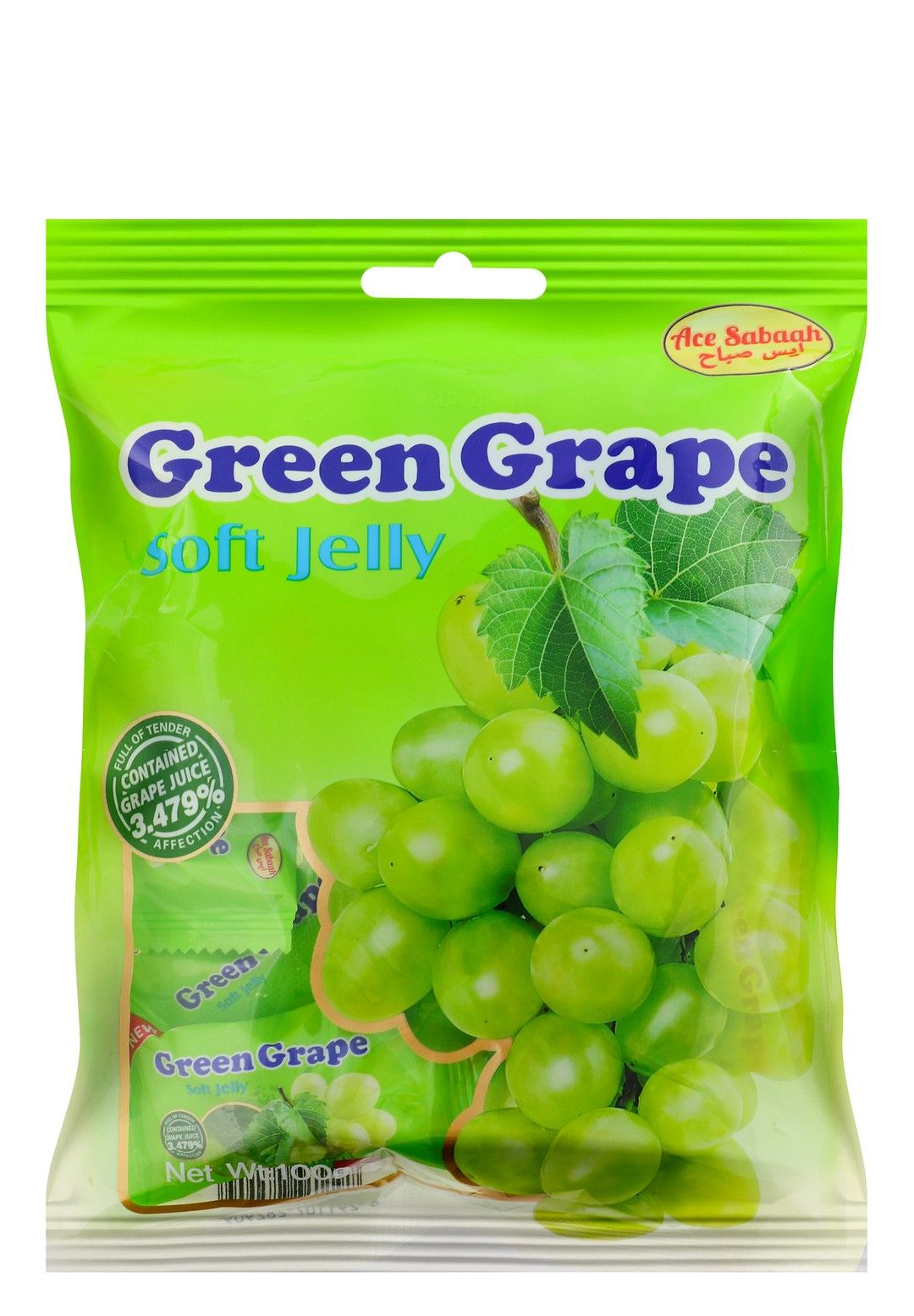 Ace Sabaah Green Grape Soft Jelly, 100g
