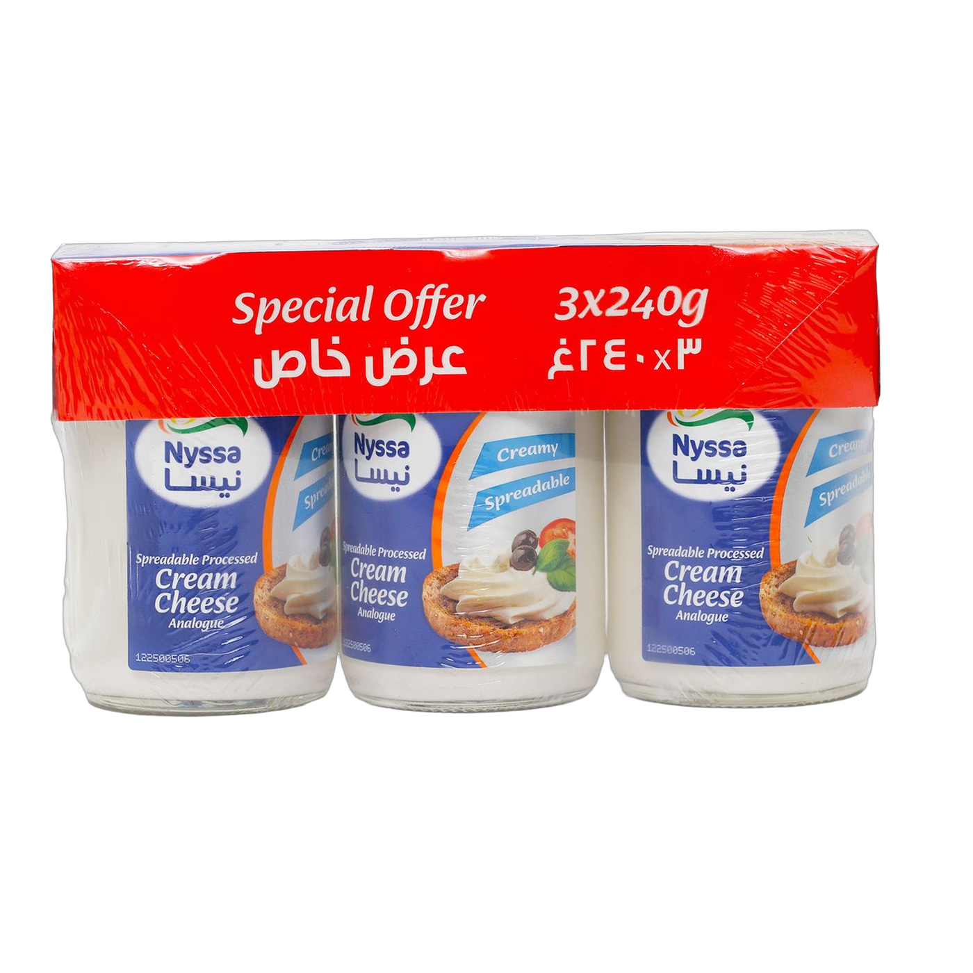 Nyssa Processed Cream Cheese Glass Jar, 3x240g
