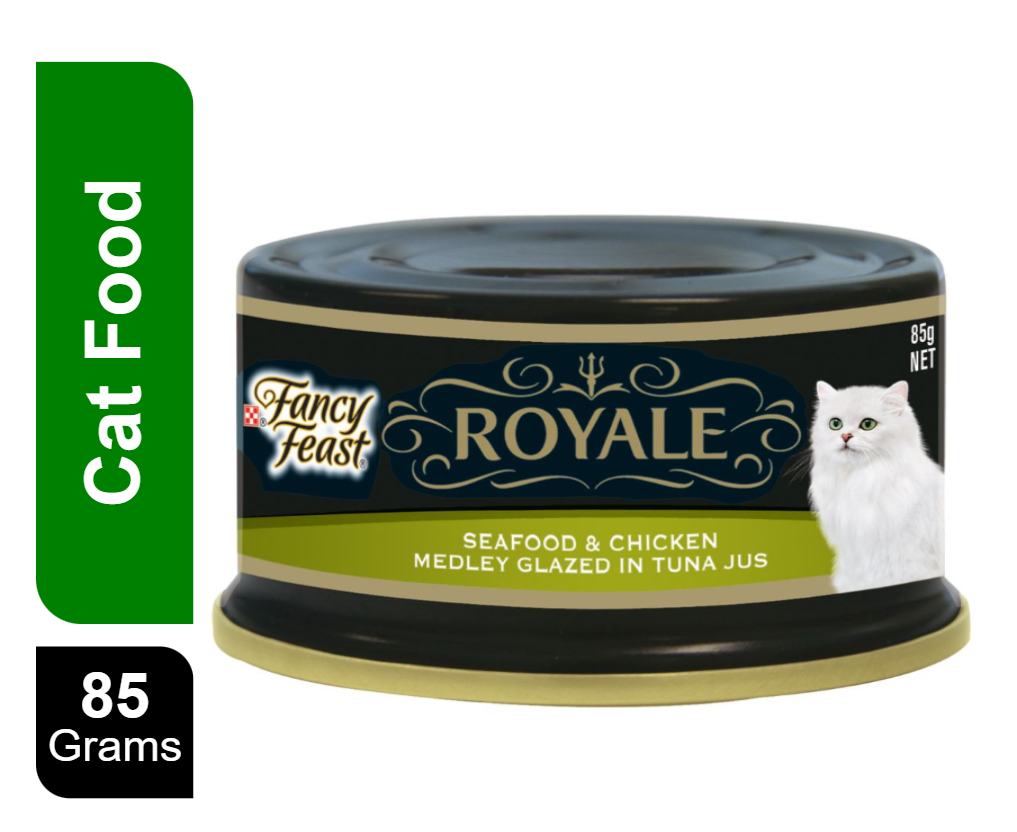Purina Fancy Feast Royale Seafood With Chicken Medley Glazed In Tuna Jus, 85g