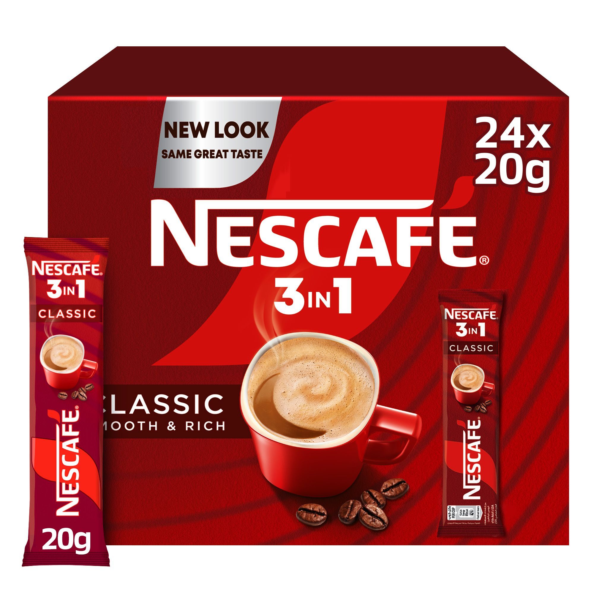 Nescafe 3-in-1 Classic Instant Coffee Box, 24x20g