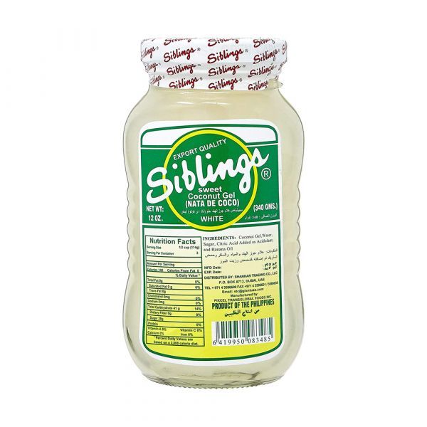 Siblings Sweet White Coconut Gel Nata De Coco 340 g