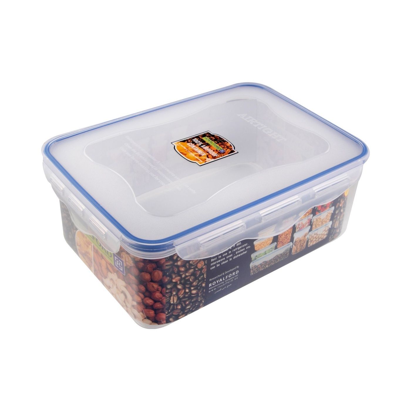 Royalford Attractive Plastic Airproof Container White, 20 X 10 X 10 Cm